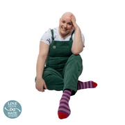 Original Dungaree: ORGANIC CORDUROY - Posy Green (Seated)