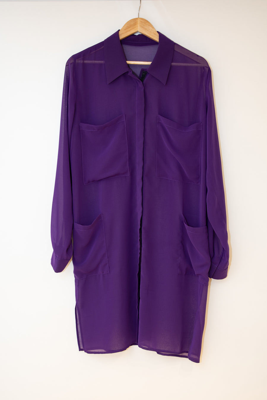 chiffon button down shirt dress Wenrine Womens Button Down Shirt Dress Casual Chiffon 3/4 Lenght Sleeve Belted Lightweight Flowy Midi Dress with Slit Sky Blue, Medium at Amazon Women's Clothing store